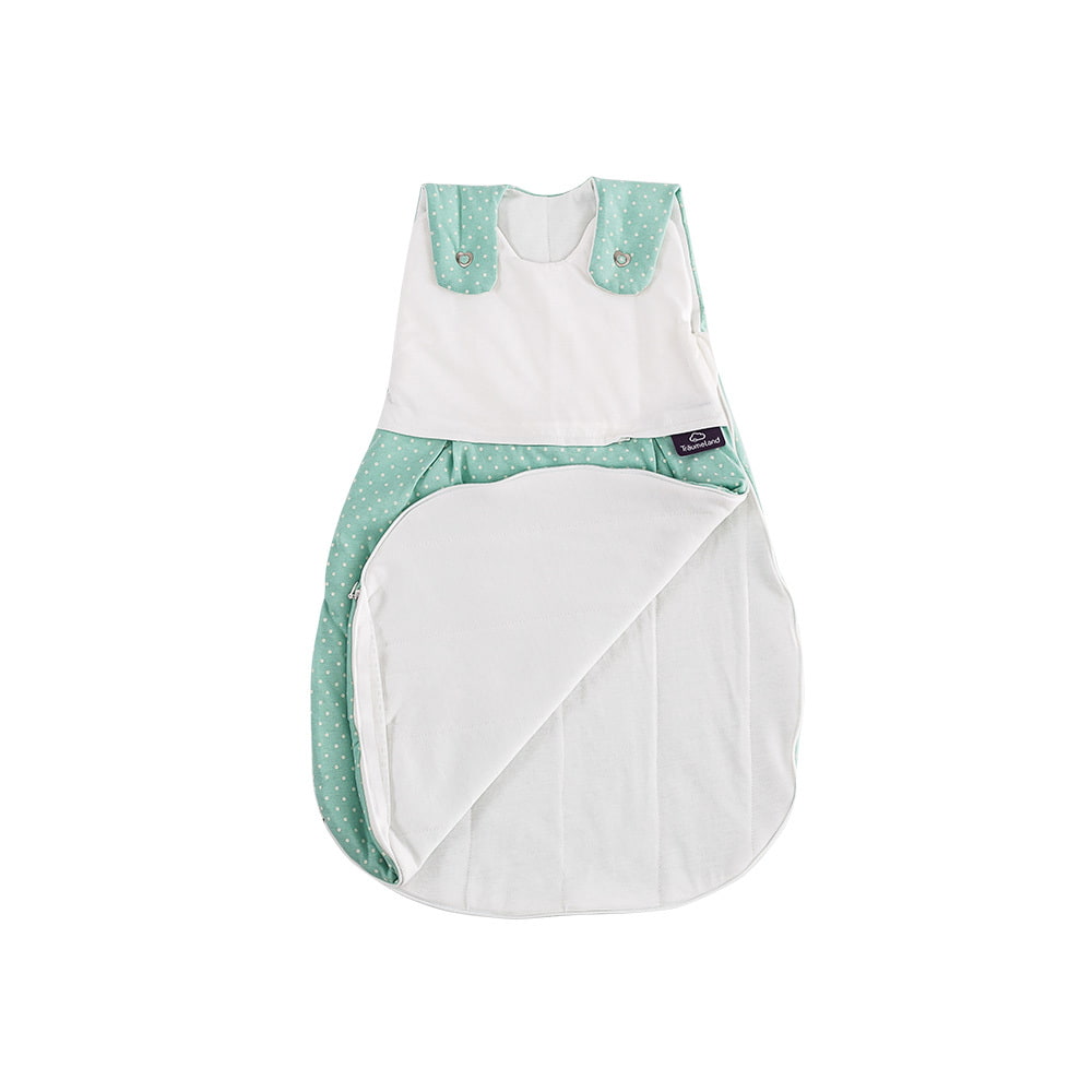 LIEBMICH sleeping bag in dot design mint open all-round zipper