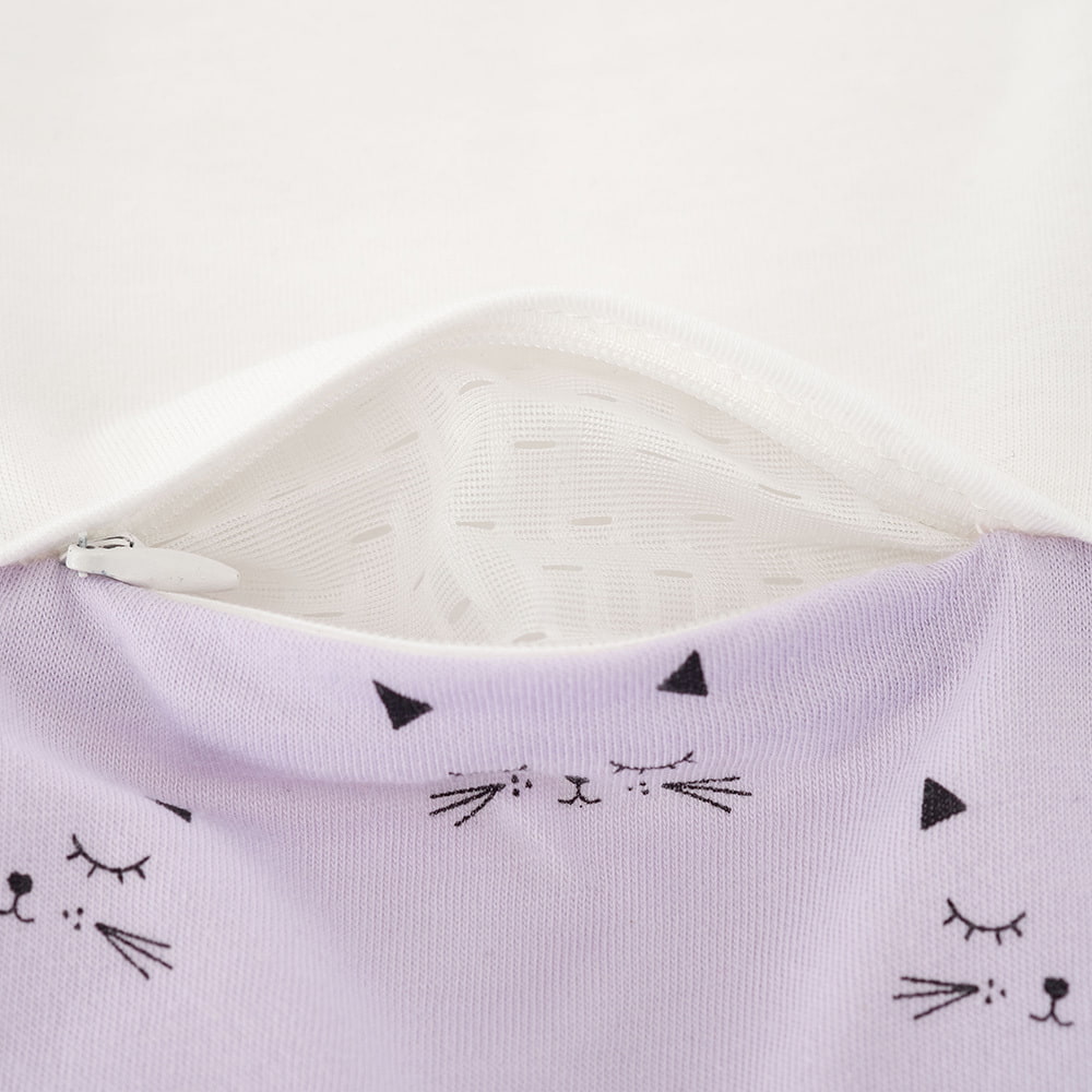 Sleeping bag LIEBMICH Cuddly Cat detail front ventilation slit
