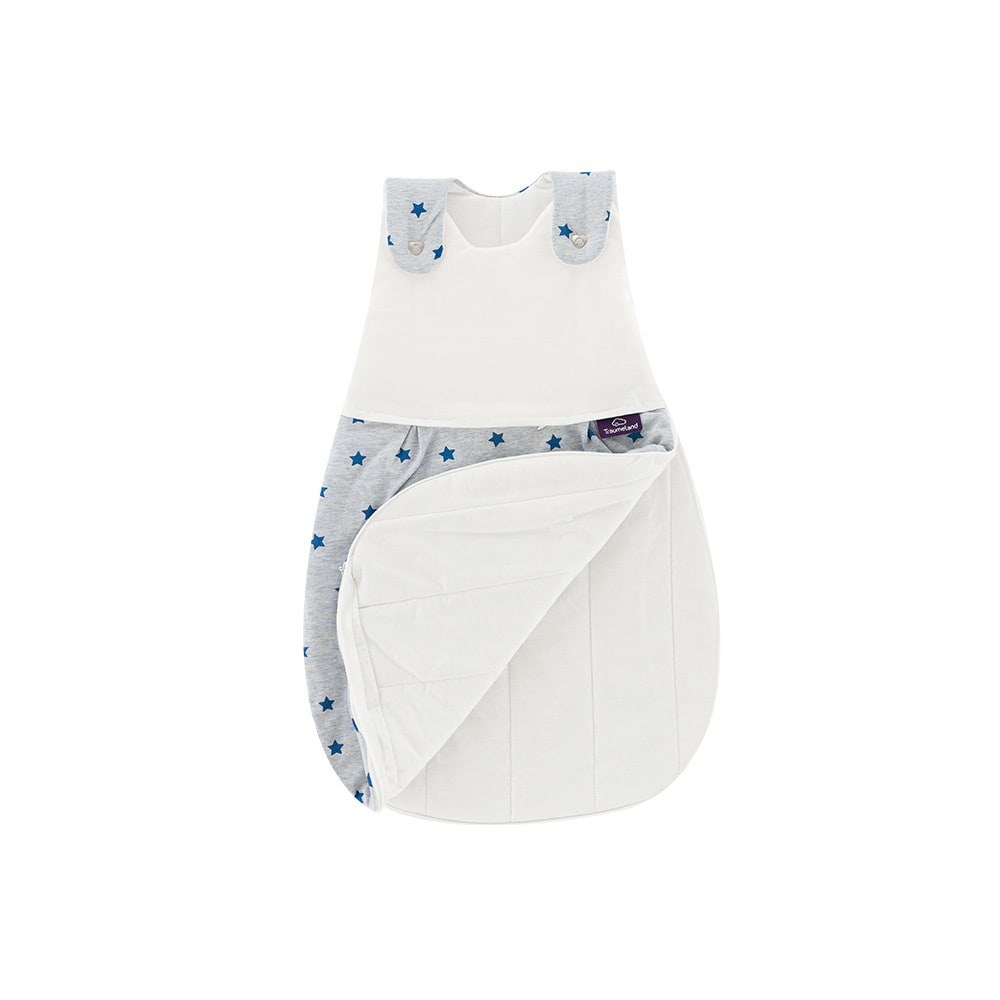 LIEBMICH Schlafsack im Design Sternentraum blau Rundumreißverschluss offen
