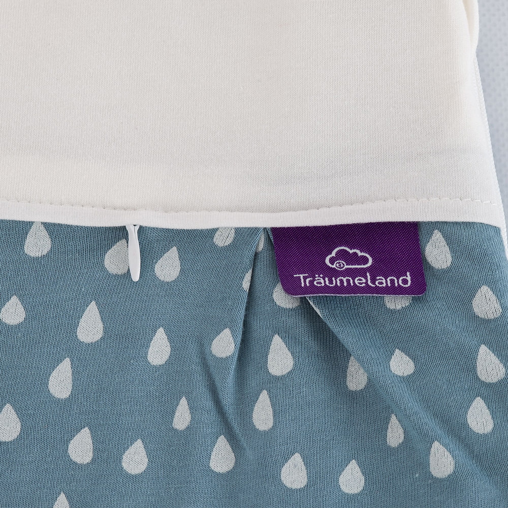 Sleeping Bag LIEBMICH Drops ocean blue detail label
