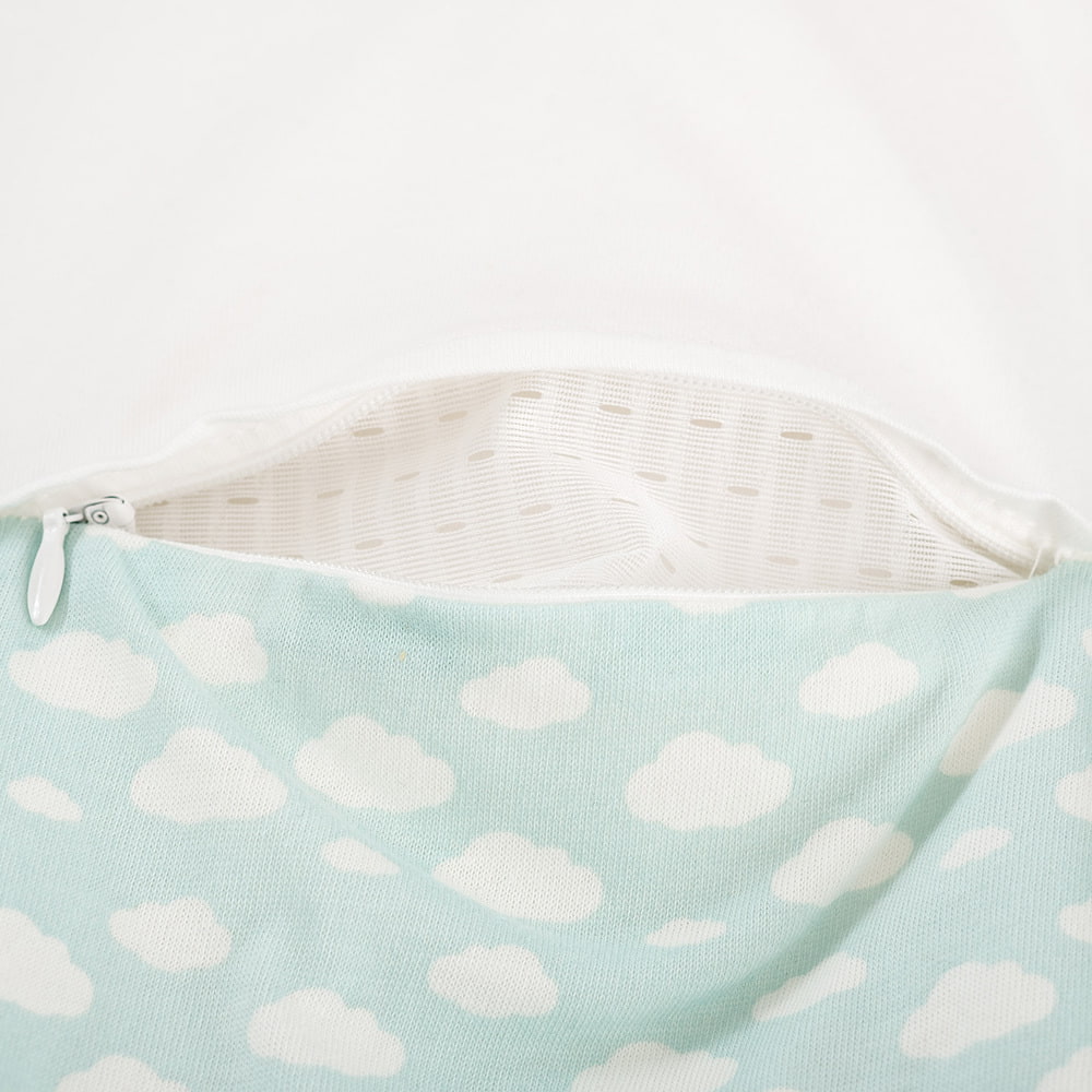 Sleeping bag LIEBMICH Cloud mint detail front ventilation slit