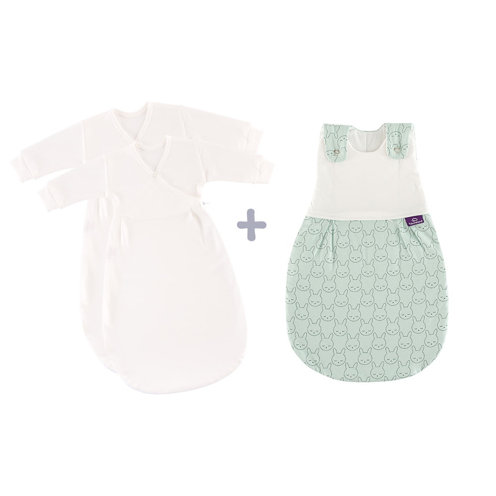 LIEBMICH sleeping bag set in cuddly bunny design with 2 inner sleeping bags