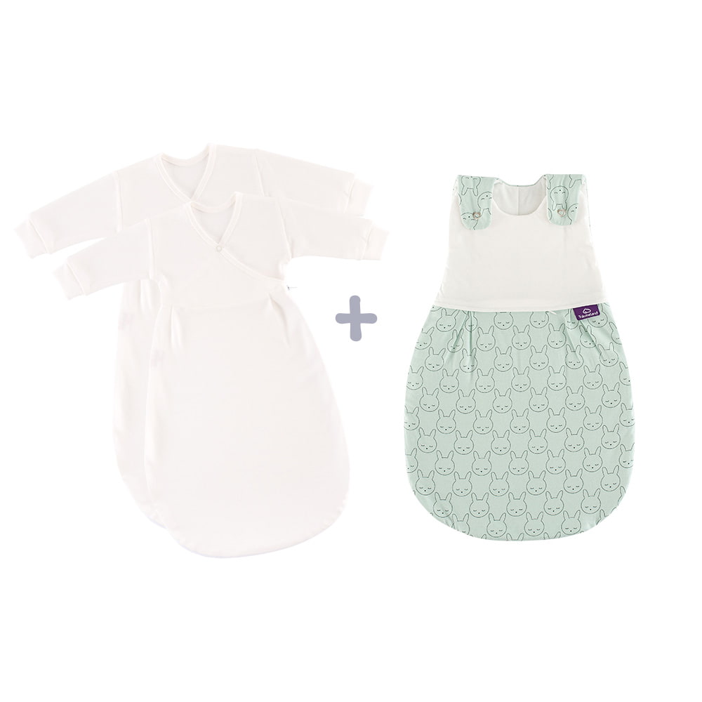 LIEBMICH sleeping bag set in cuddly bunny design with 2 inner sleeping bags