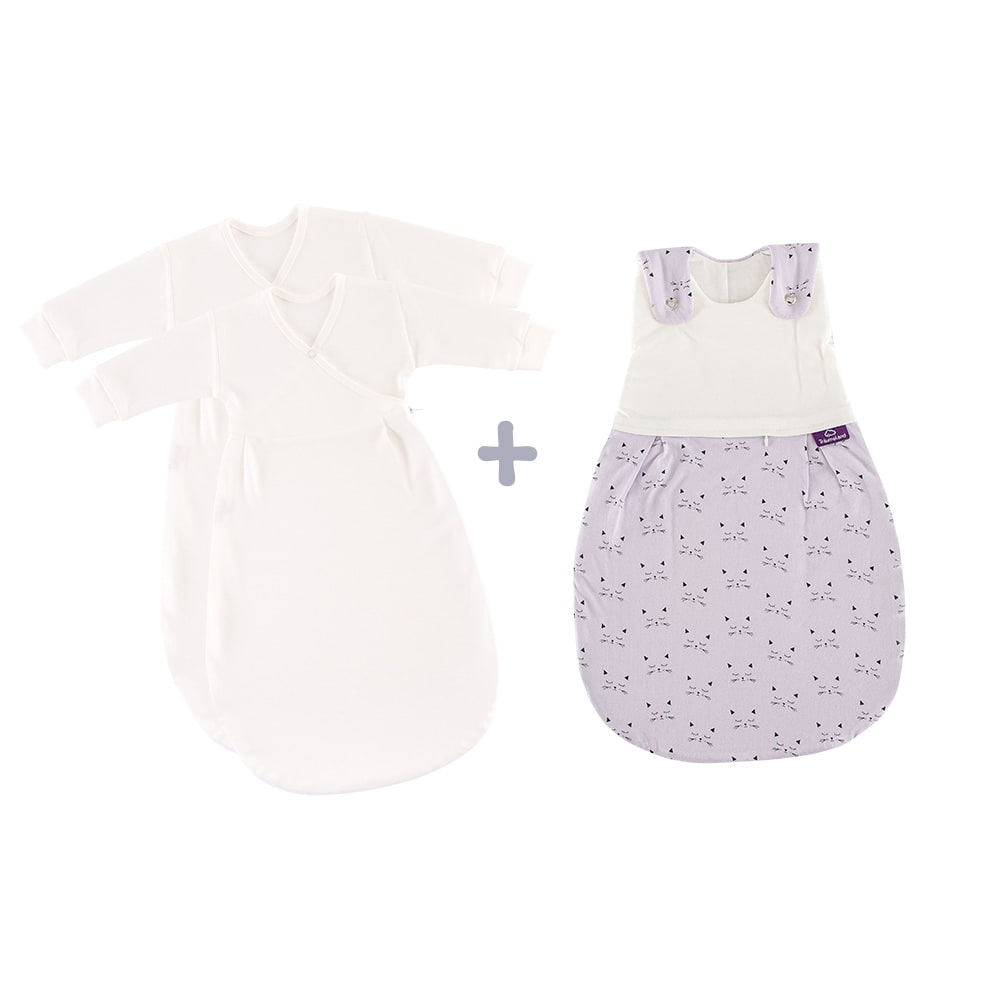 LIEBMICH Schlafsack Set im Design Schmusekatze mit 2 Innenschlafsäcken