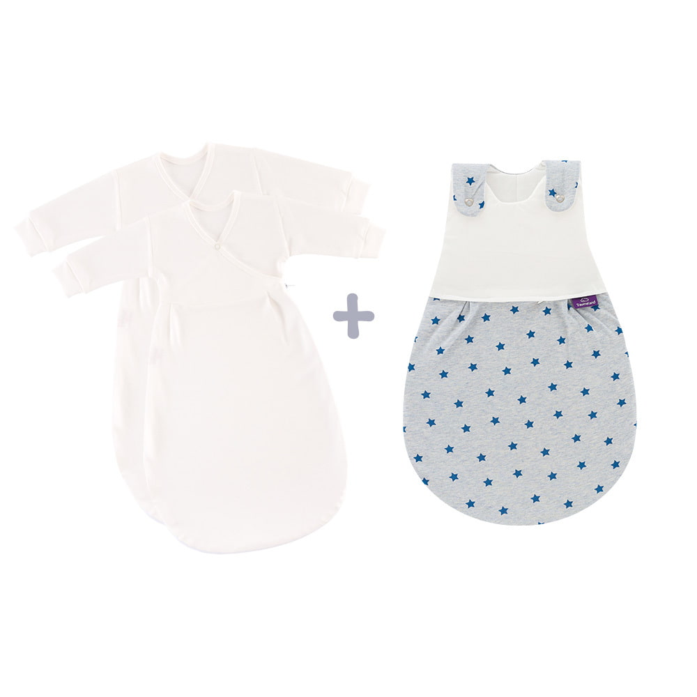 LIEBMICH sleeping bag set in star dream blue design with 2 inner sleeping bags