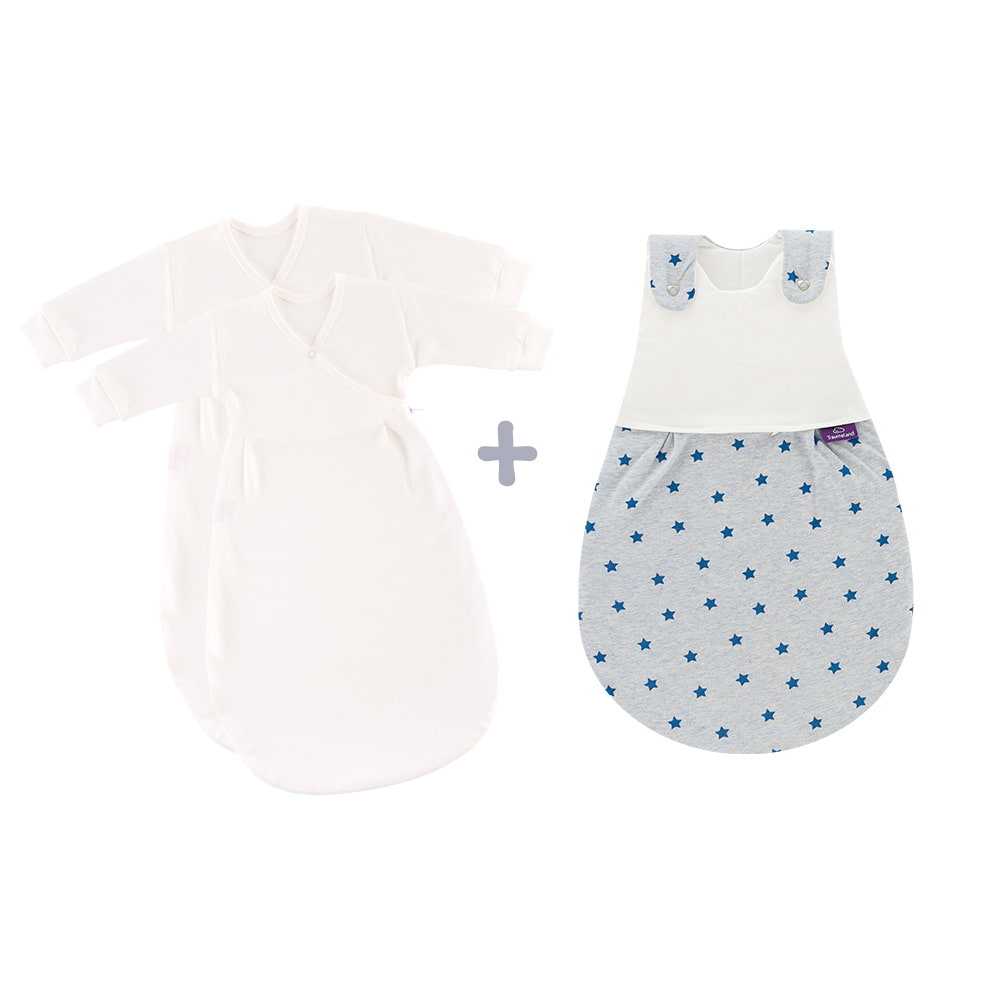 LIEBMICH sleeping bag set in star dream blue design with 2 inner sleeping bags