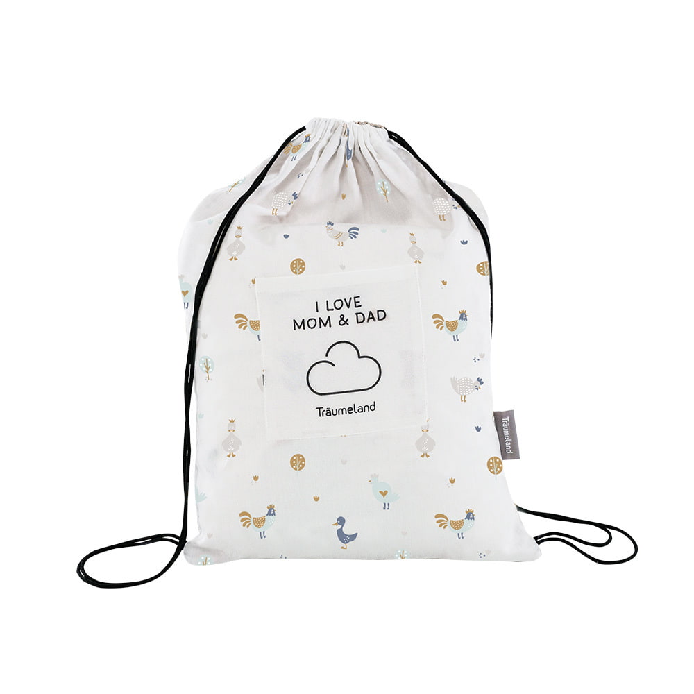 Träumeland bedding gym bag packaging Kikeriki