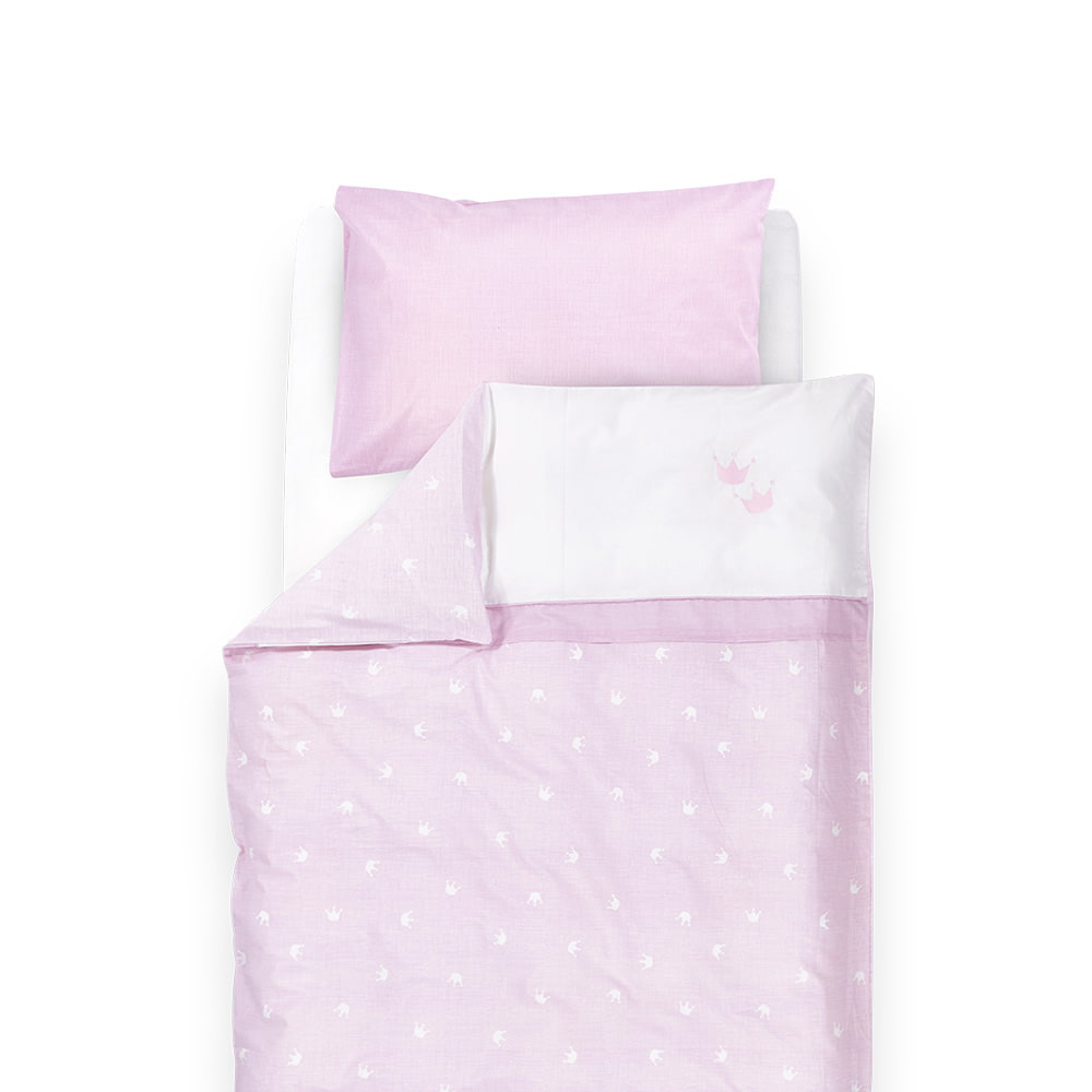 Bedding in the design crown rose duvet flipped open