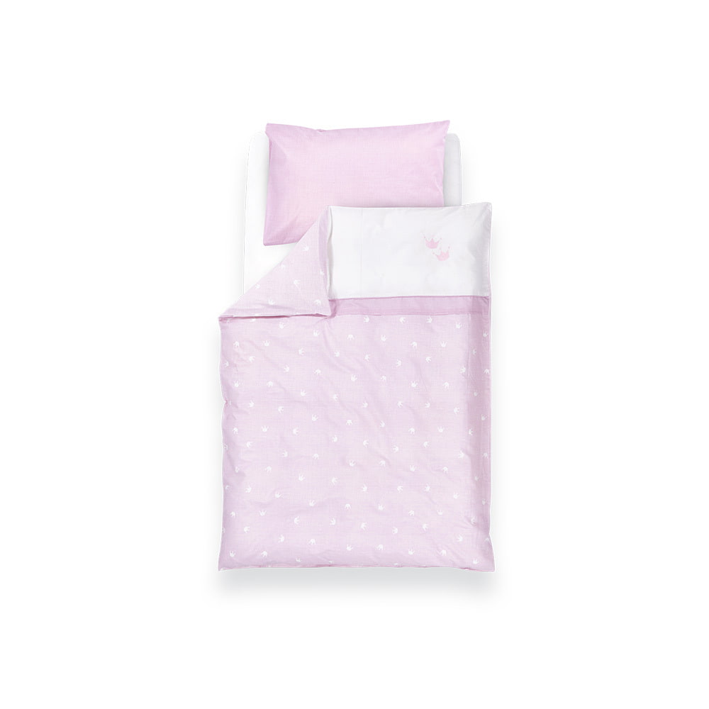 Bed linen crown pink full view