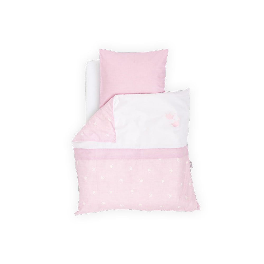 Bed linen crown pink in 80 x 80 cm