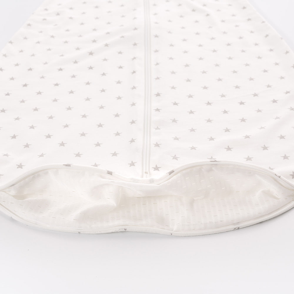 Summer sleeping bag stars grey in cotton detail ventilation slit