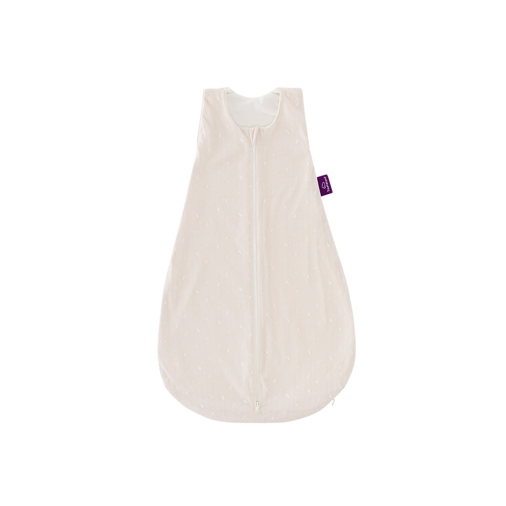sleeping bag certified by GOTS in the design leaves beige