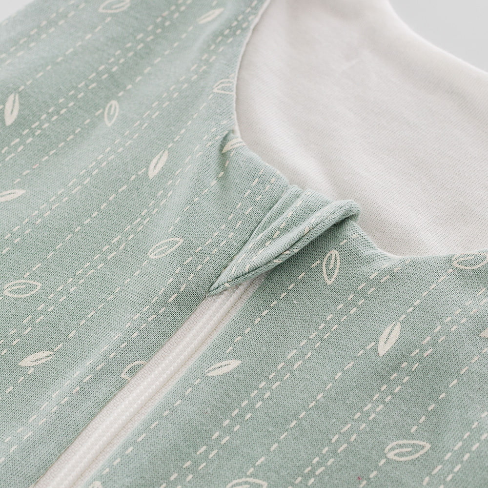 Sleeping bag leaves mint certified by GOTS detail photo of the chin protection