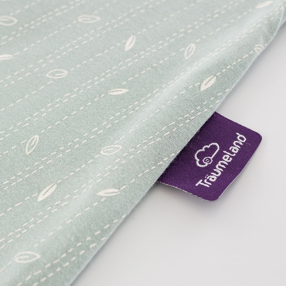 Sleeping bag certified by GOTS Leaves mint detail label