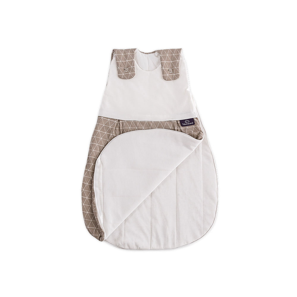 LIEBMICH Schlafsack im Design Grafik braun Rundumreißverschluss offen