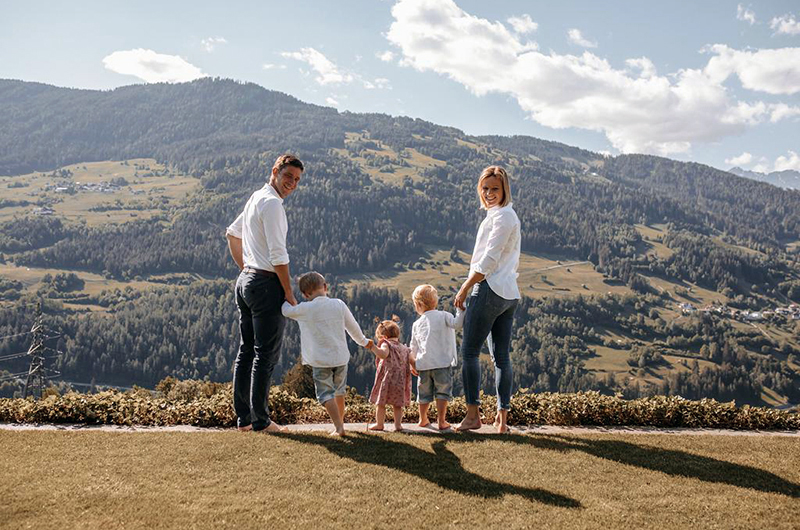 Marlies Raich mit ihrer Familie