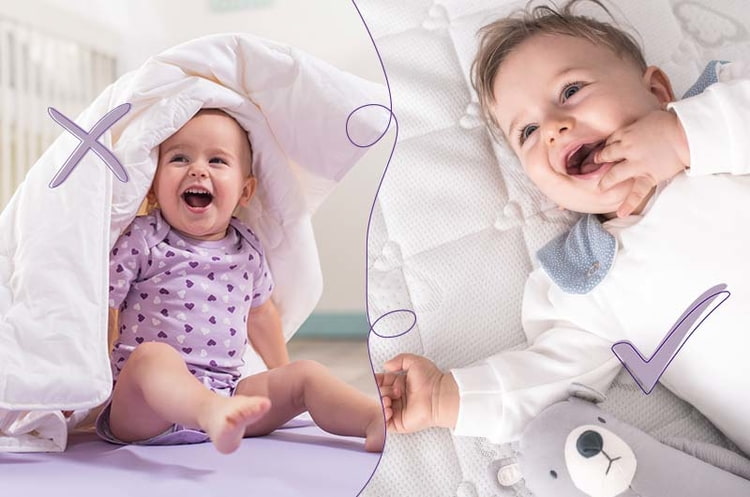 Niño con manta y niño en saco de dormir Niño con manta y niño en saco de dormir