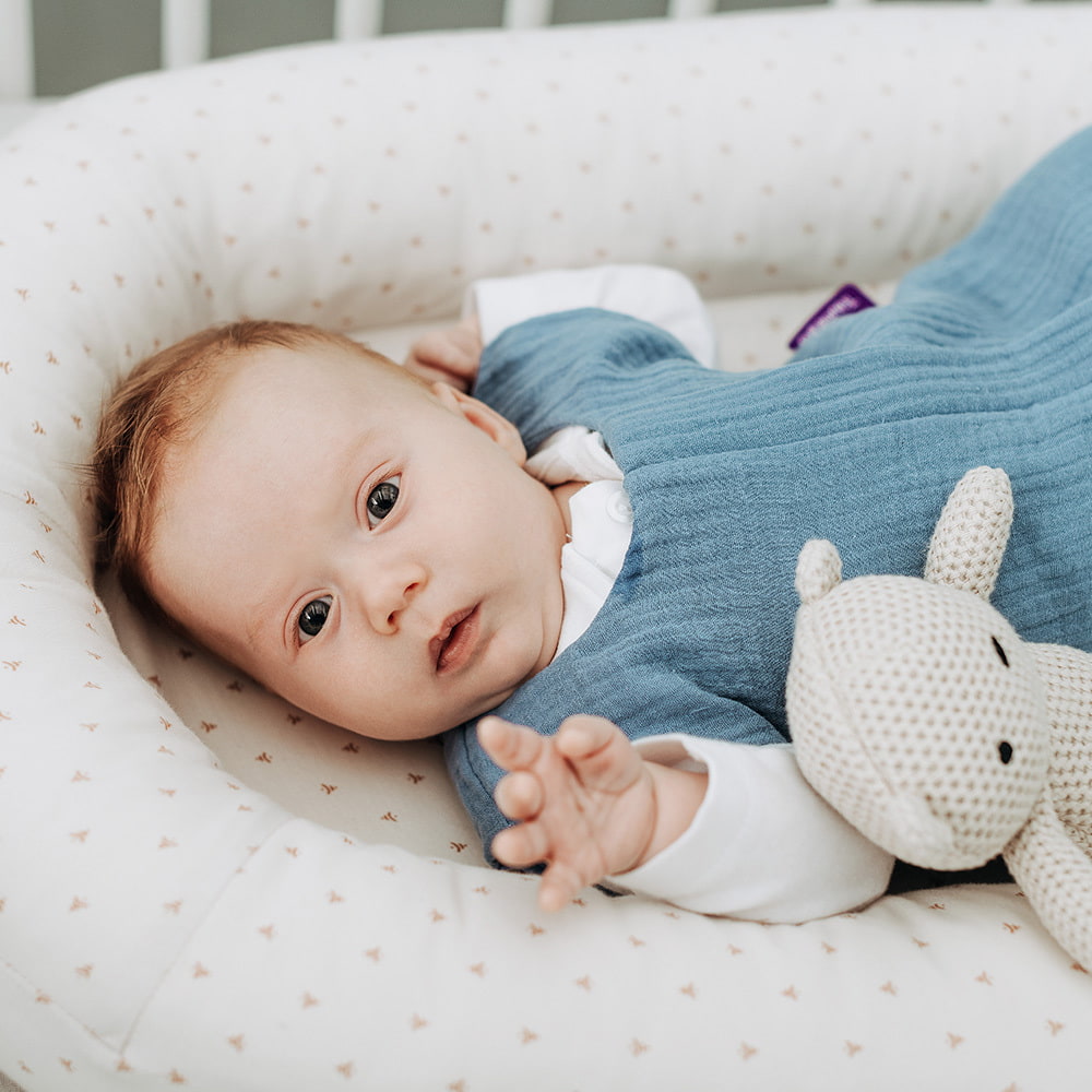 Baby liegend im Träumeland Nest HOME Comfort