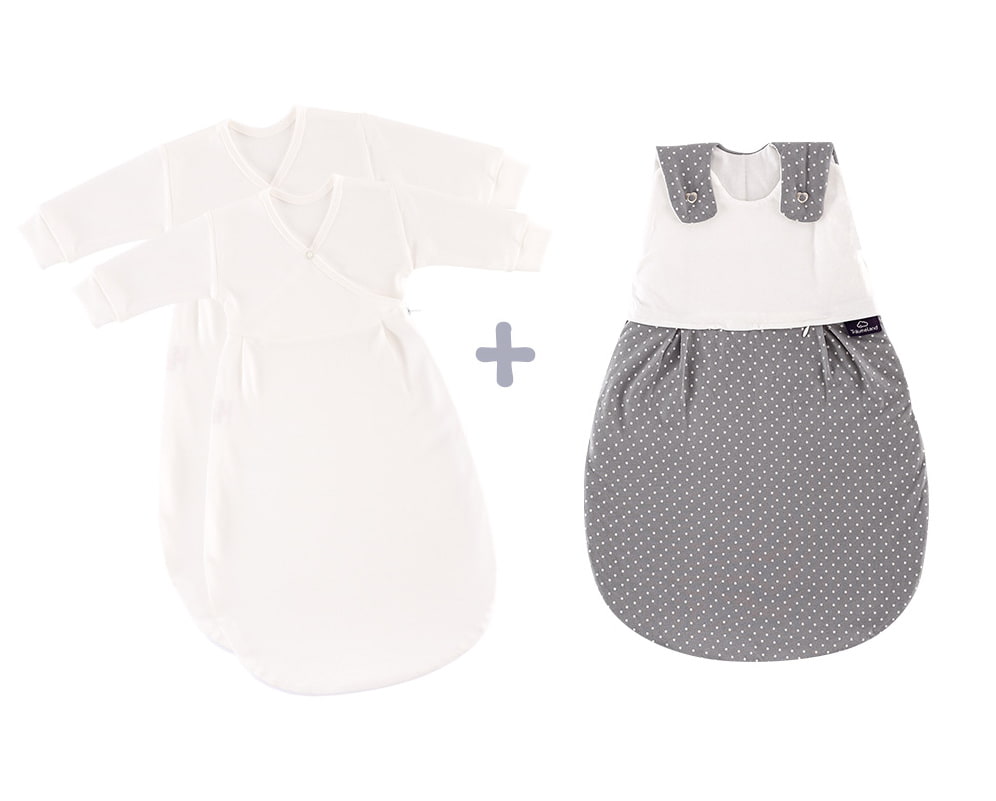 Juego de saco de dormir para todas las estaciones dots grey
