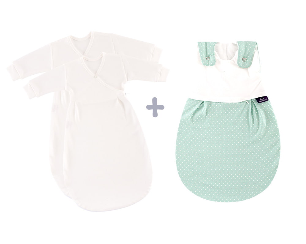 Juego de saco de dormir para todas las estaciones dots mint