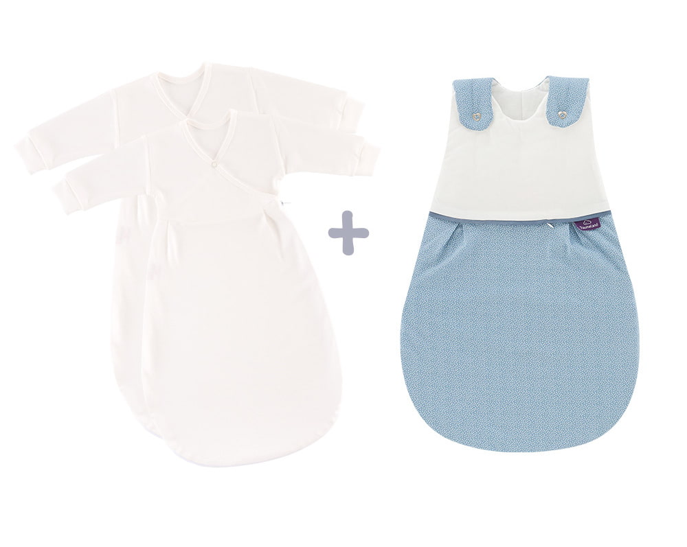 Saco de dormir para todas las estaciones set dots azul