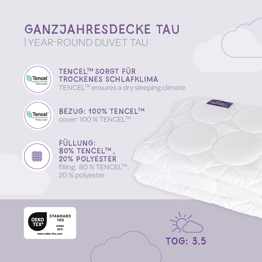 Babydecke Tau – Ganzjahresdecke mit temperaturregulierenden TENCEL Fasern