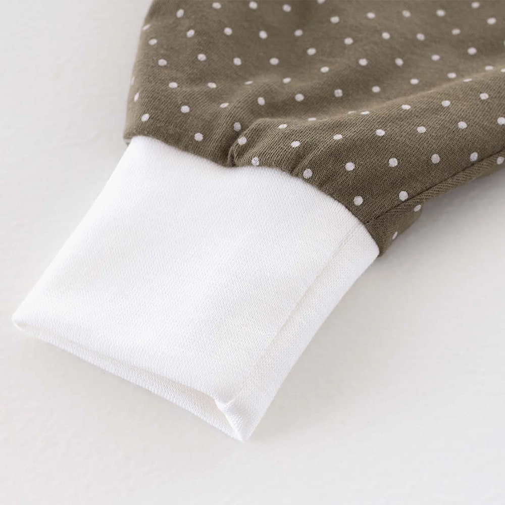 Sleep overall light TO GO Little Dots olive detail cuffs