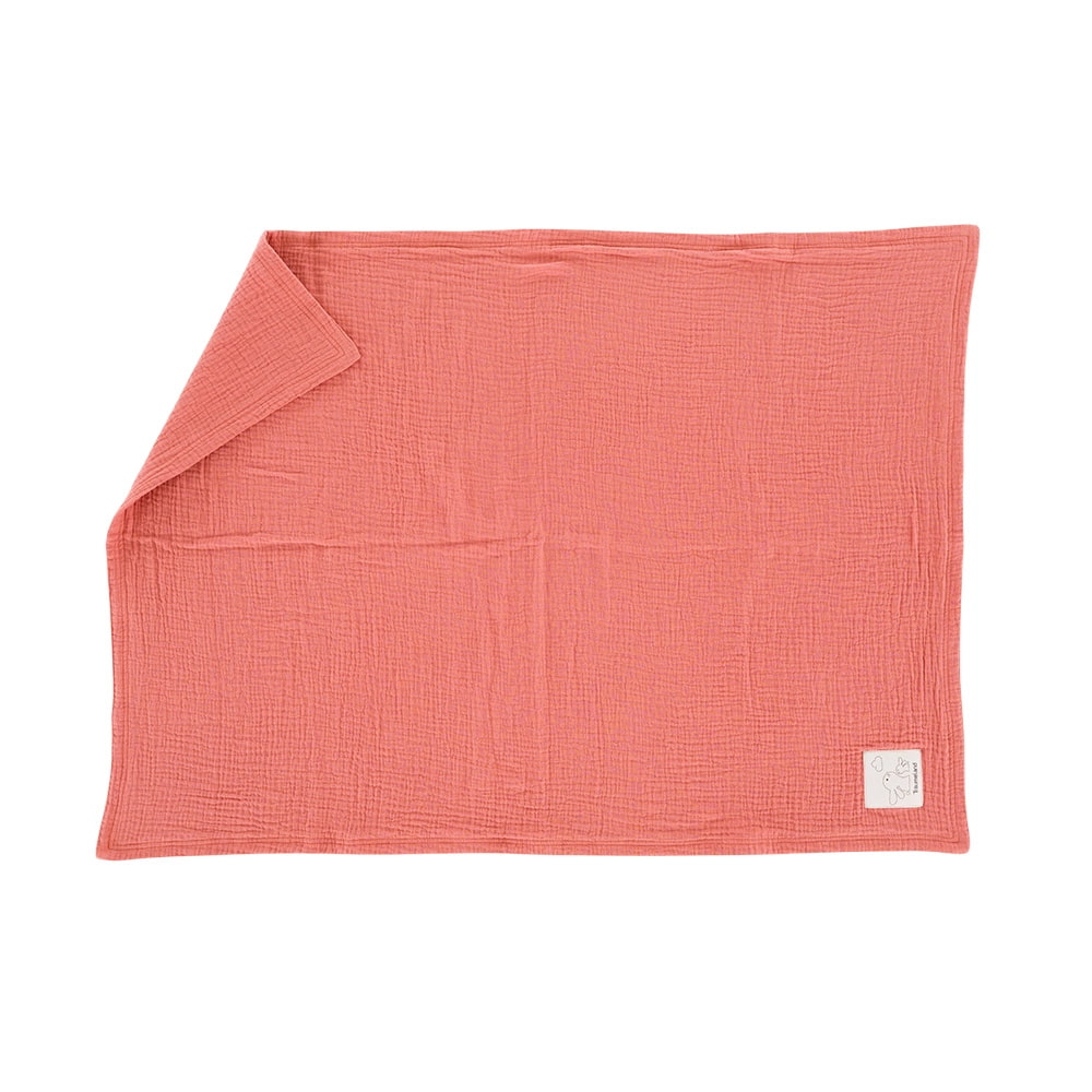 Cotton muslin baby blanket apricot