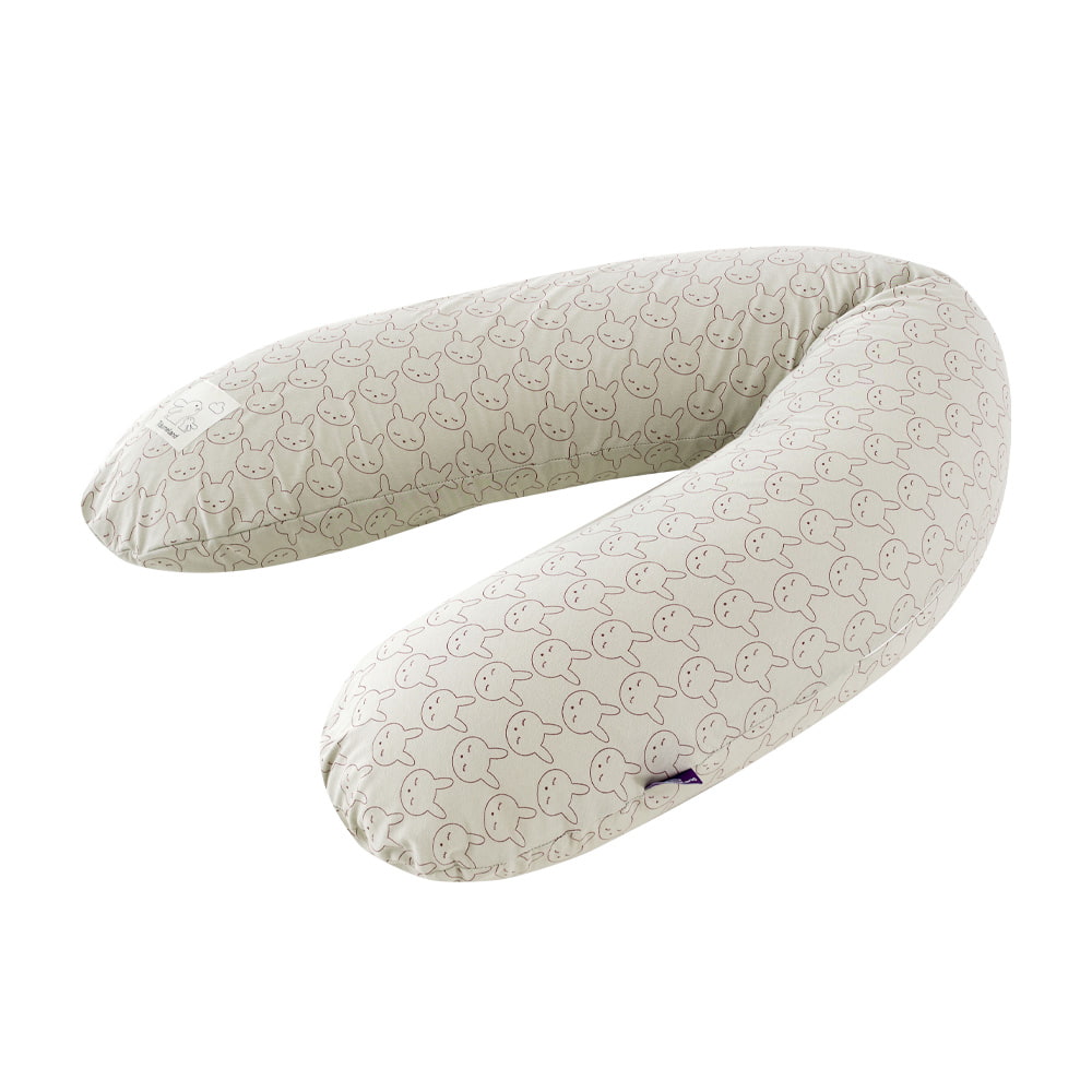 Nursing pillow cuddly bunny green
