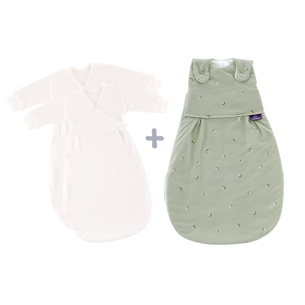 Ganzjahres-Schlafsack Set Fiore grün