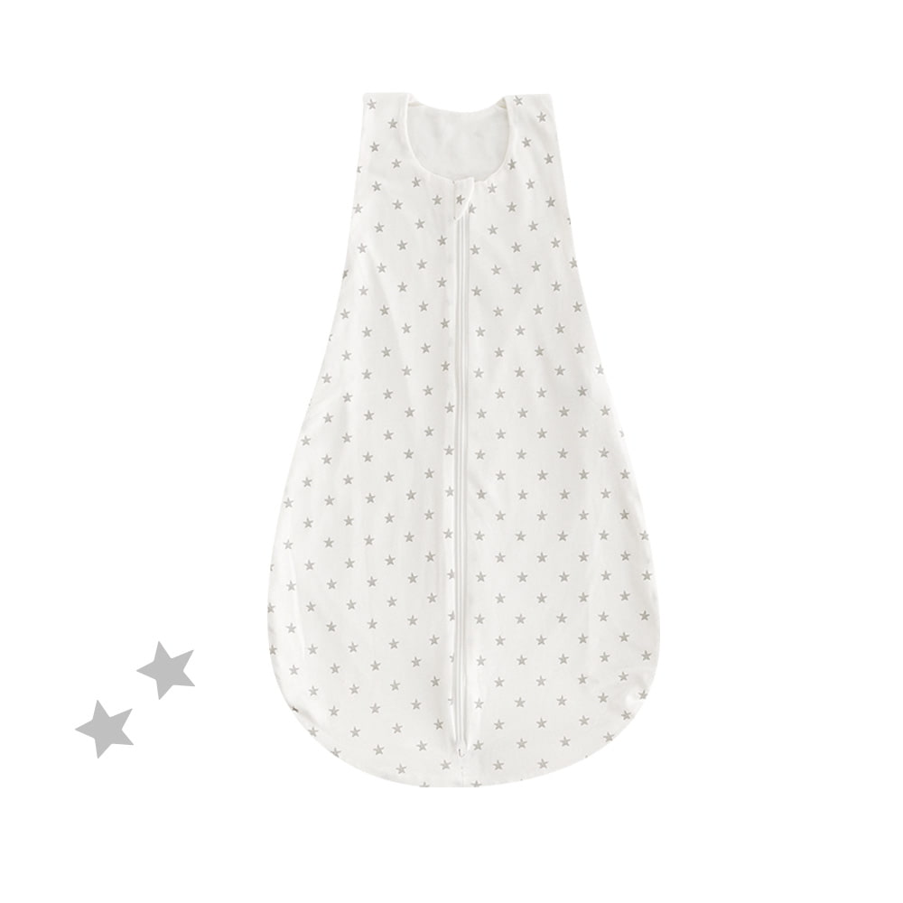 Summer Sleeping Bag stars grey in cotton