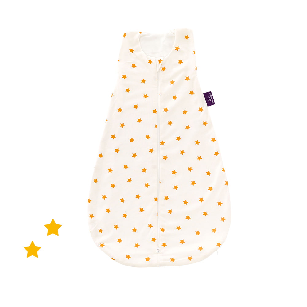 Summer sleeping bag white with yellow stars in TENCEL™ 