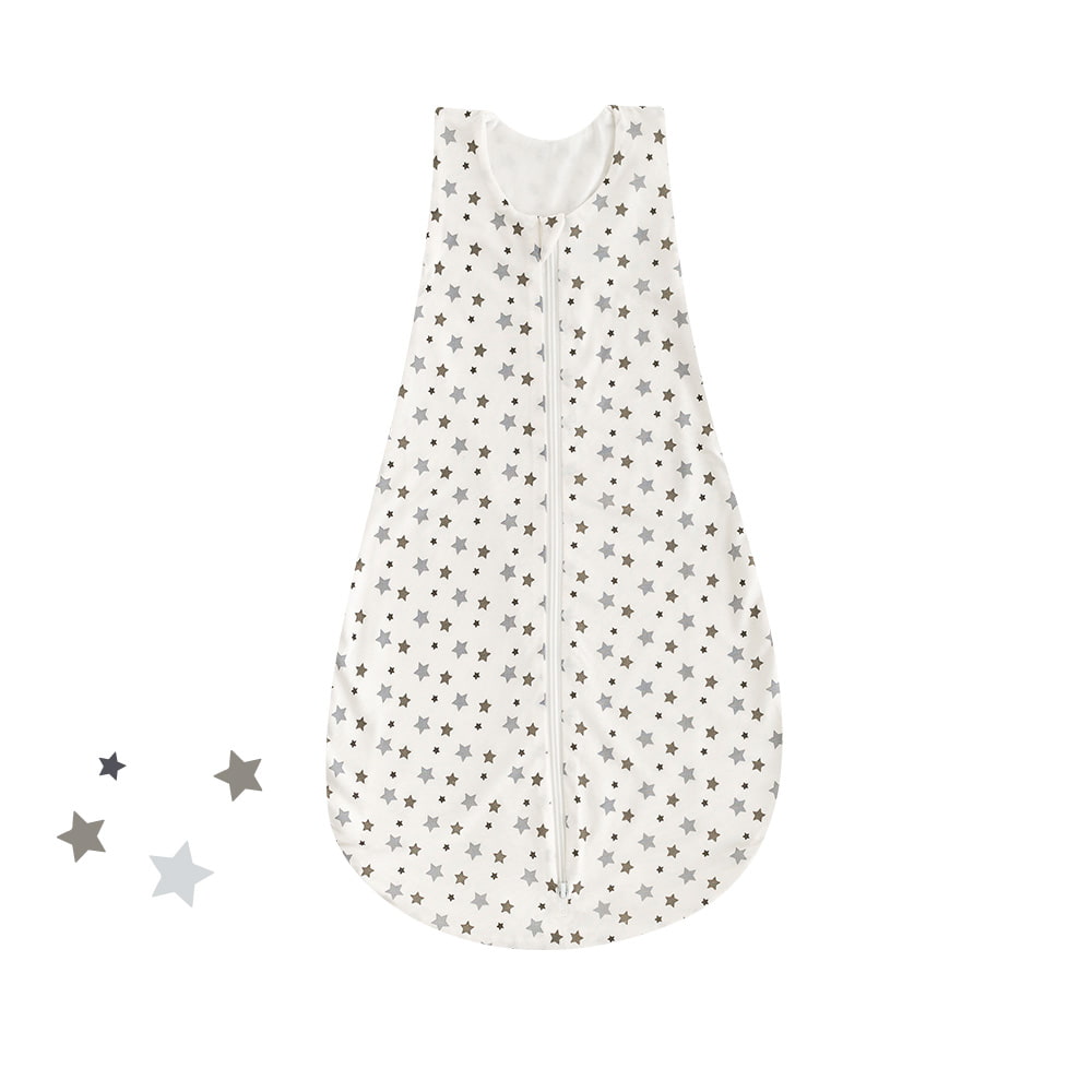 Summer sleeping bag white with grey stars in TENCEL™ 