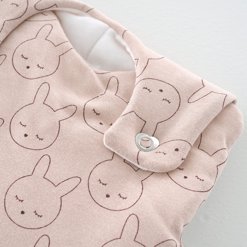 Sleeping Bag Cuddly Bunny beige detail heart press studs