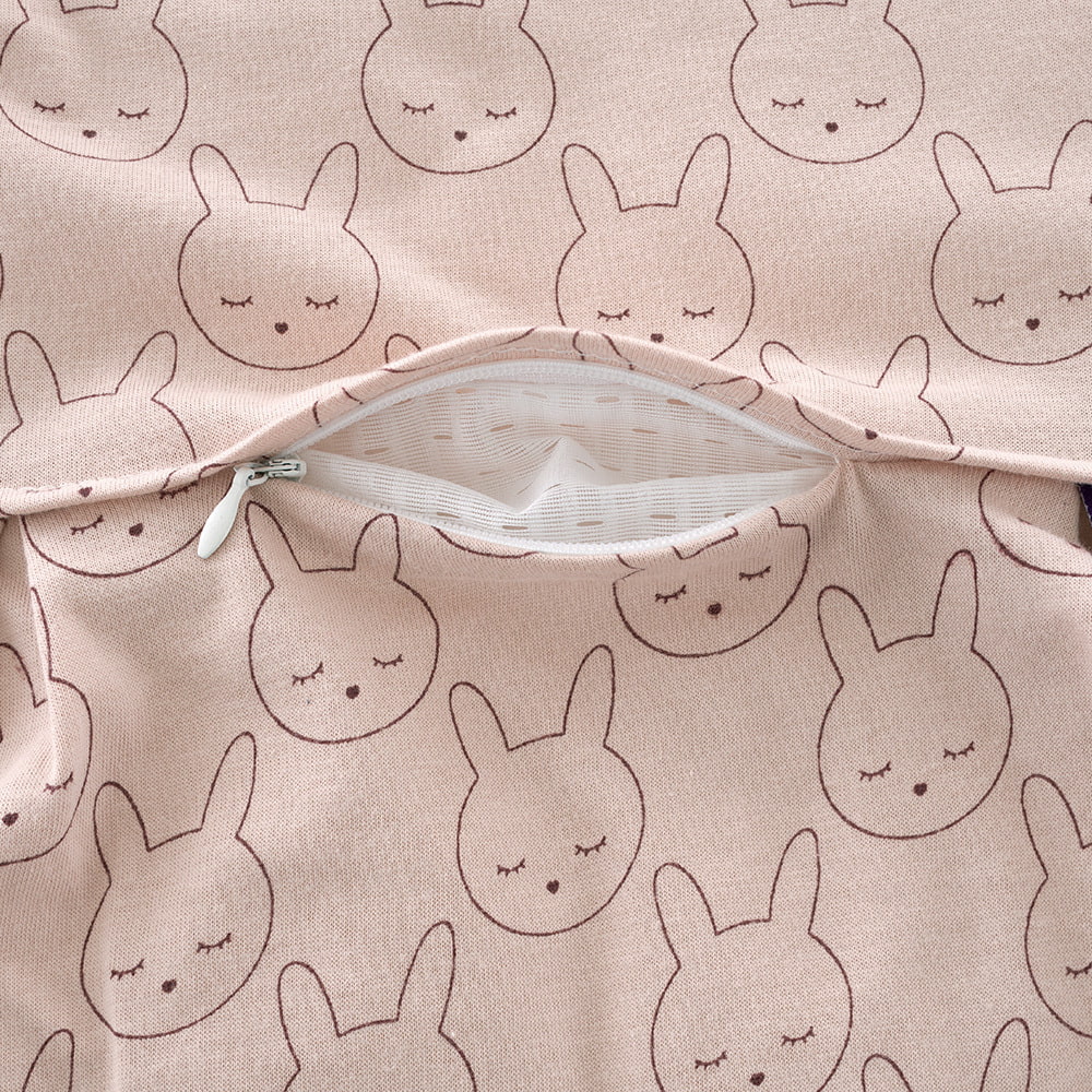 Sleeping Bag LIEBMICH Cuddly Bunny beige detail front ventilation slit