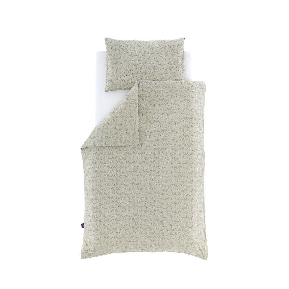 Träumeland bedding cuddly bunny green full view