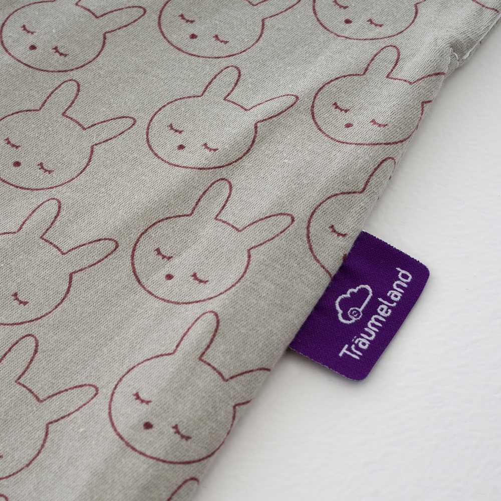 Summer Sleeping Bag Cuddly Bunny green in cotton detail label