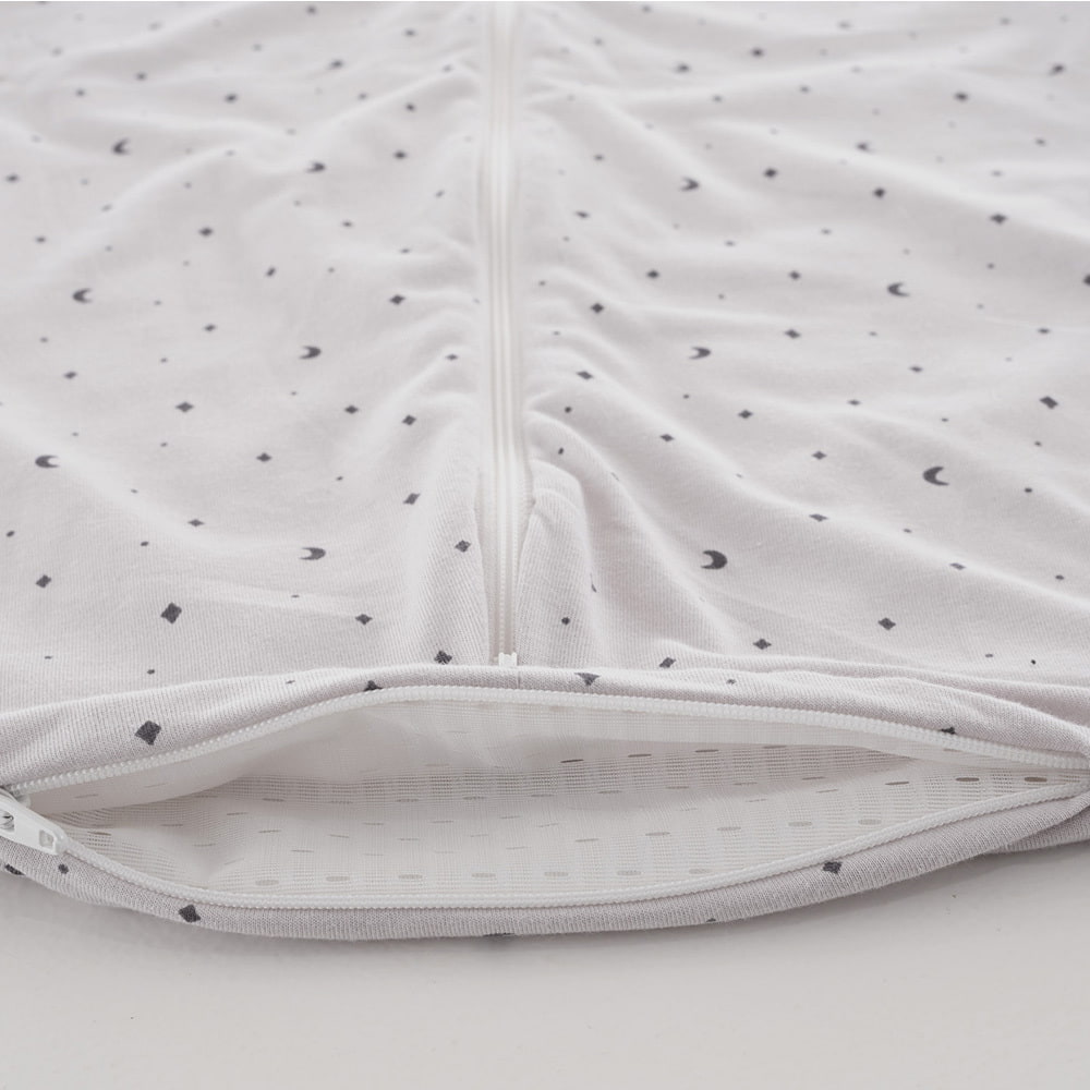 Sommerschlafsack Moon grau Baumwolle Detail Belüftung