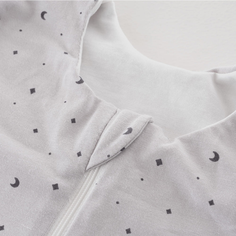 Sommerschlafsack Moon grau Baumwolle Detail Kinnschutz