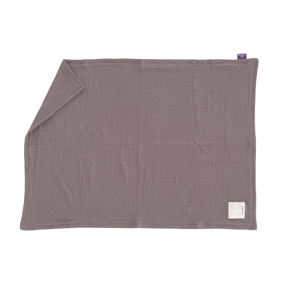 Baby blanket made of cotton muslin chocolate plum