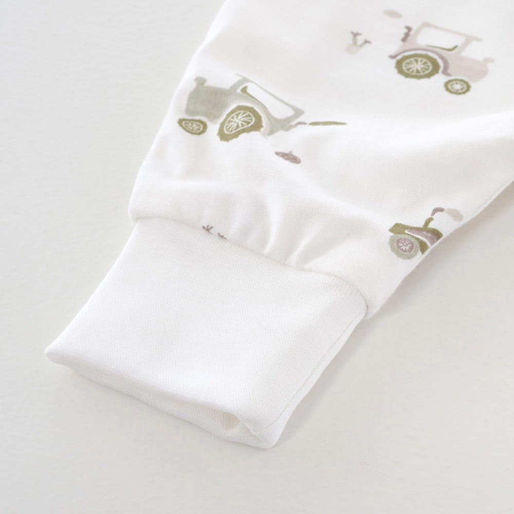 Sleep overall light TO GO Little Farm green detail cuffs