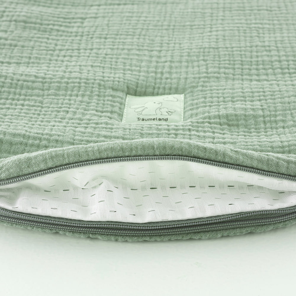 Ganzjahresschlafsack salbei grün Belüftungsschlitz unten