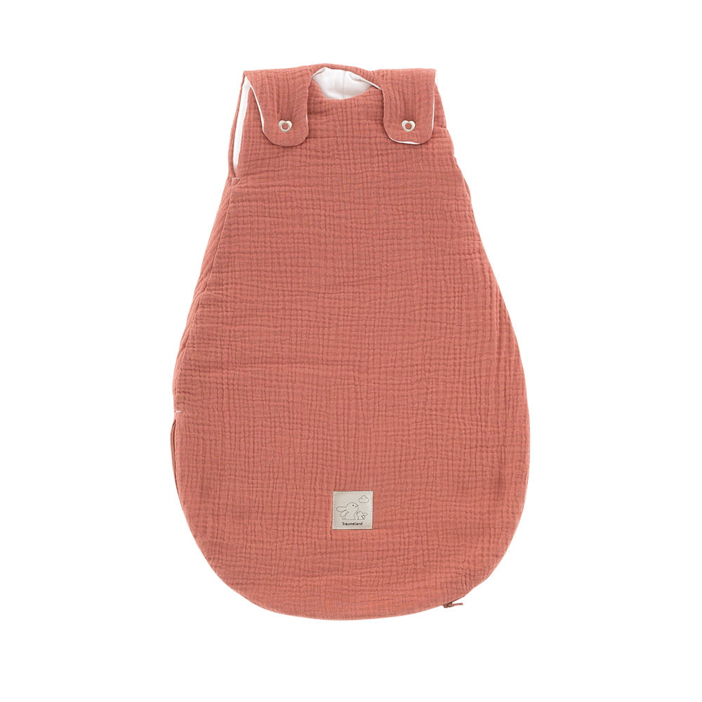 All-year sleeping bag in cotton muslin Apricot full view