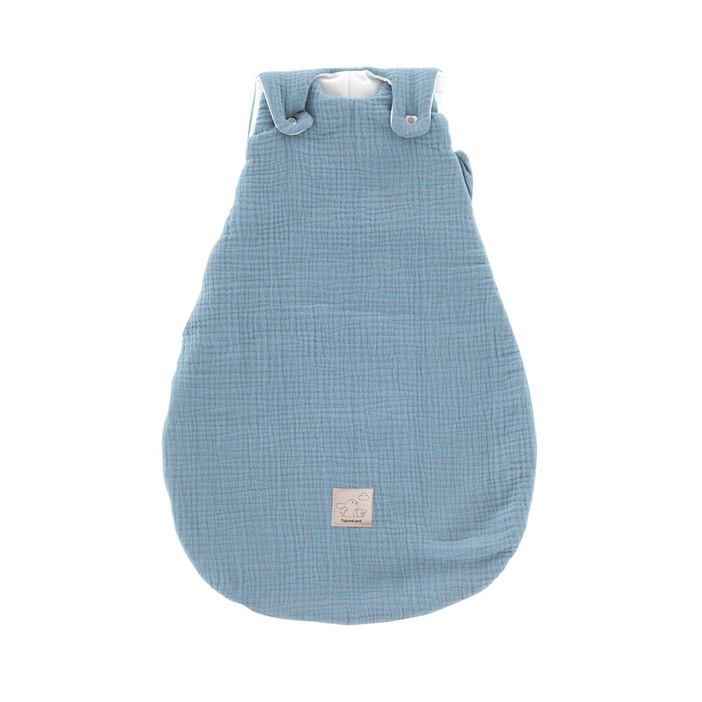 sleeping bag light blue full view