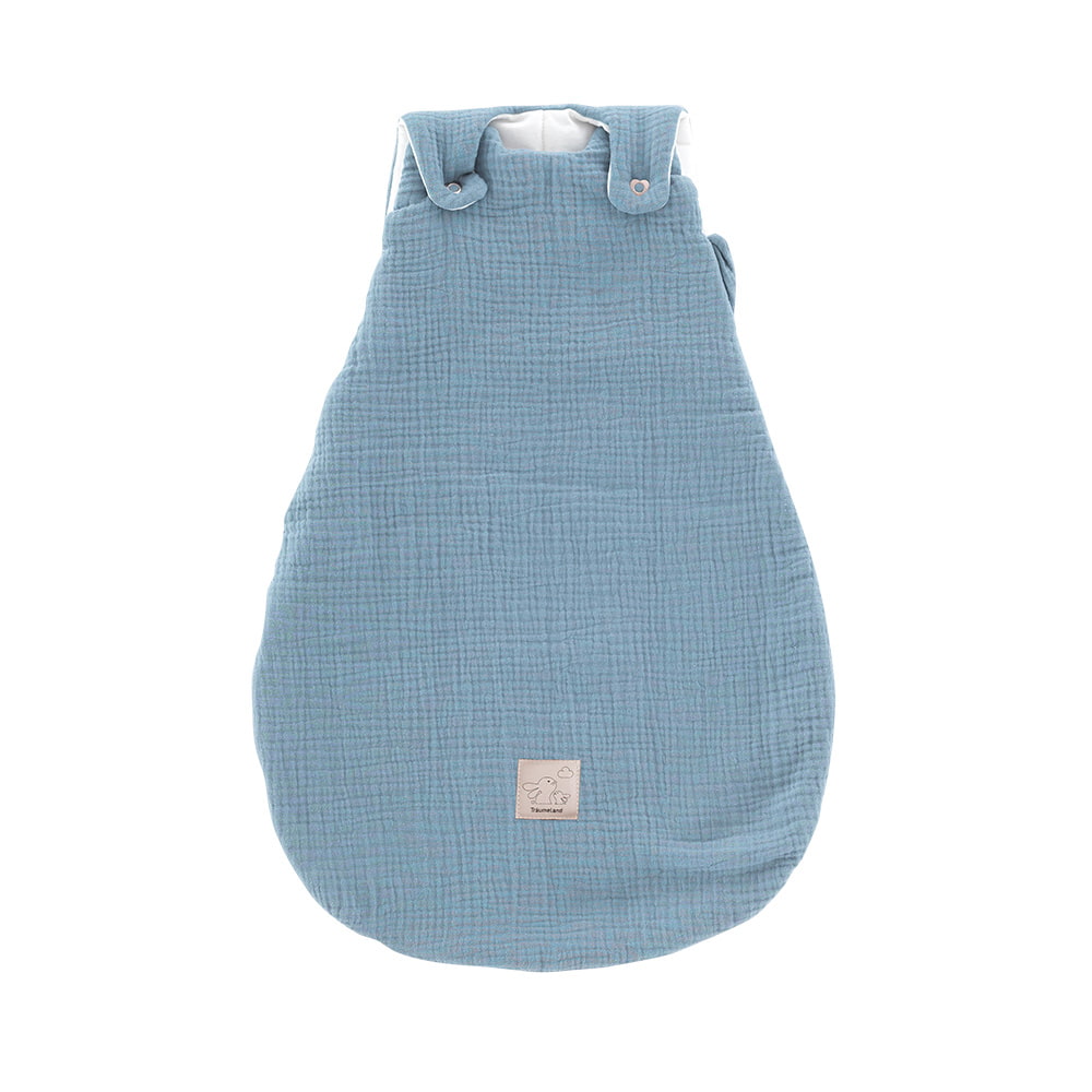 sleeping bag light blue full view