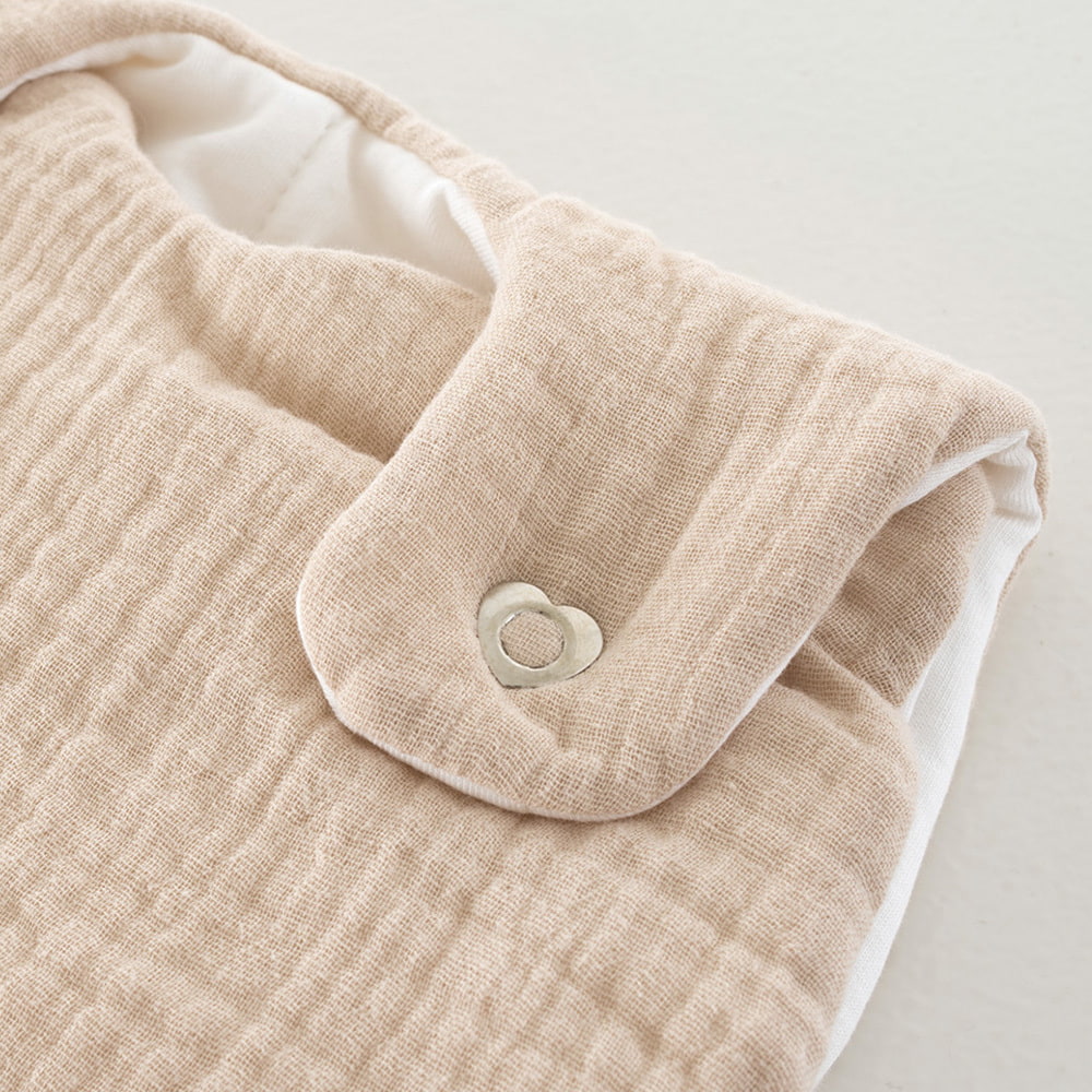 Ganzjahresschlafsack beige Druckknopf