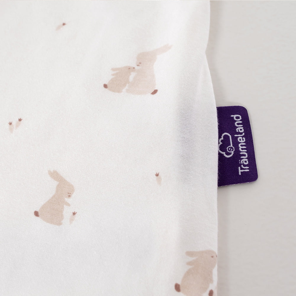 Sommerschlafsack Hophop Bunny beige Baumwolle Detail Etikett