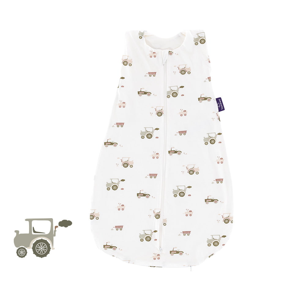 Summer Sleeping Bag Little Farm green in cotton