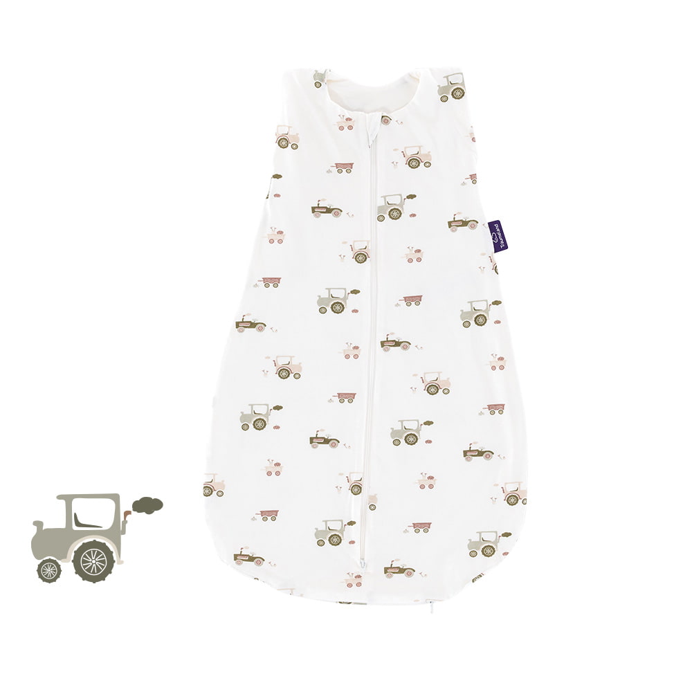 Summer Sleeping Bag Little Farm green in cotton