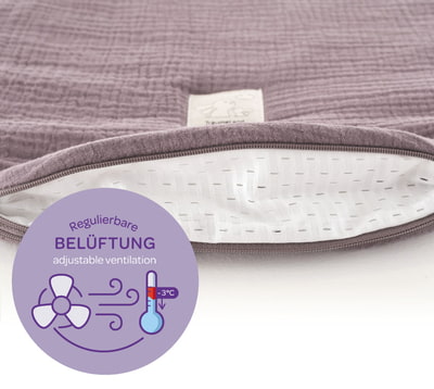 Ganzjahresschlafsack Musselin Belüftung Ganzjahresschlafsack Musselin Belüftung